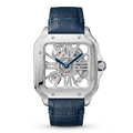 Cartier Santos de Cartier Skeleton Blue Leather